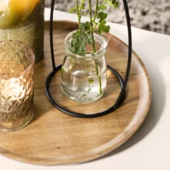 QUVIO Houten dienblad rond - Maat L