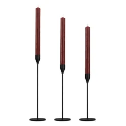 QUVIO Kaarsenstandaard set - 3 delig - Metaal - Zwart