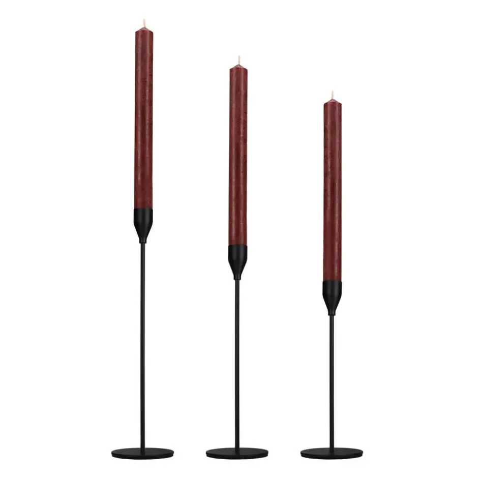 QUVIO Kaarsenstandaard set - 3 delig - Metaal - Zwart