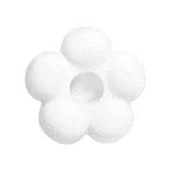QUVIO Kandelaar bloemvorm - Klein - Keramiek - ø8,7 cm - Wit