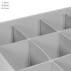 QUVIO Kast Organizer kunststof - Grijs - Set van 6