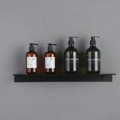 QUVIO Metalen muur plank - Zwart - 40 cm