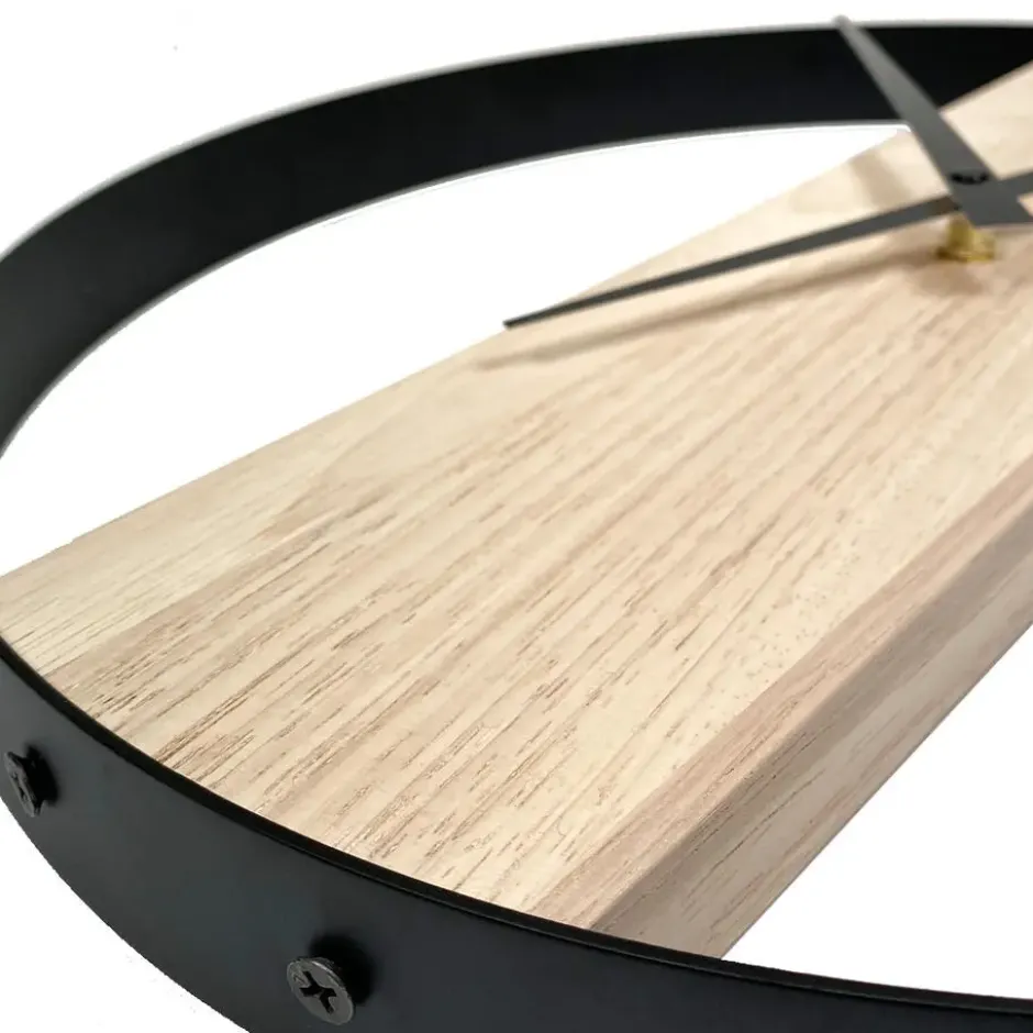 QUVIO Minimalistische klok bruin en zwart