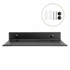 QUVIO Muur plank staal - Zwart