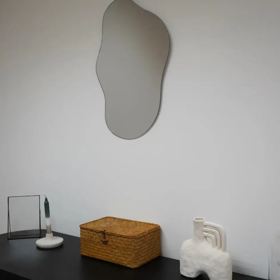 QUVIO Opbergmand - 29 x 19 x 12 cm - Rotan - Bruin