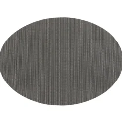 QUVIO Placemat ovaal - 32 x 45 cm - Grijs/bruin - Set van 6