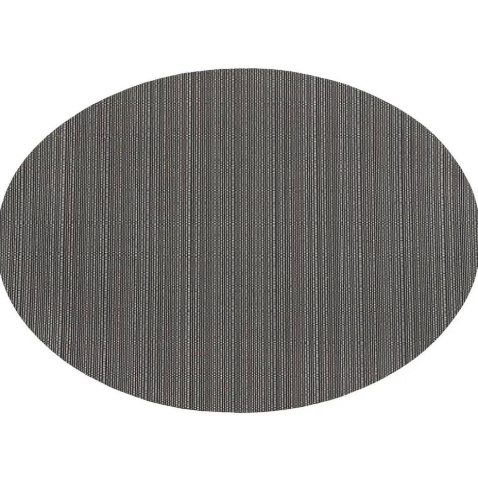 QUVIO Placemat ovaal - 32 x 45 cm - Grijs/bruin - Set van 6