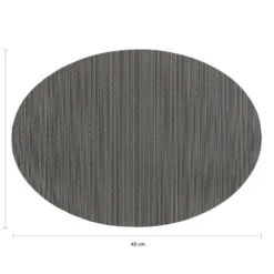 QUVIO Placemat ovaal - 32 x 45 cm - Grijs/bruin - Set van 6
