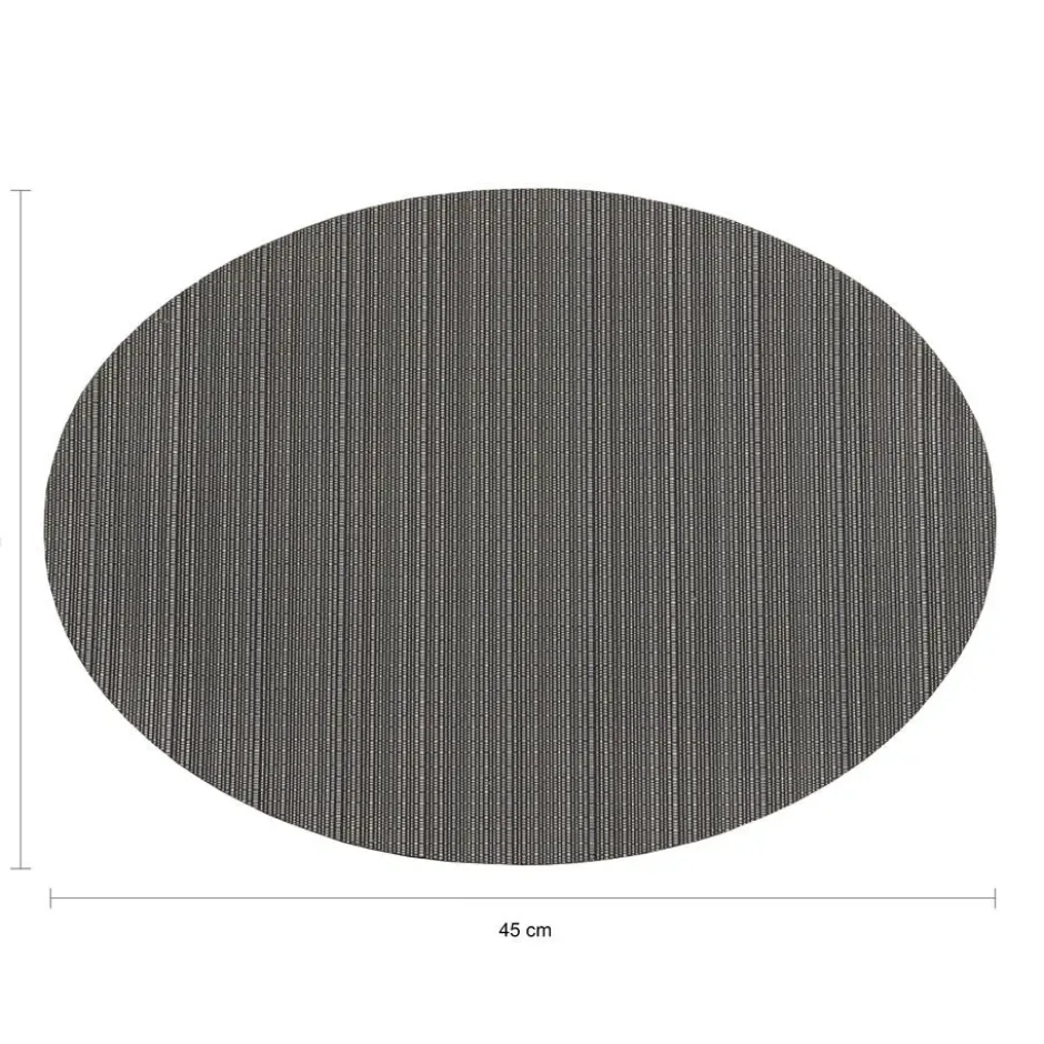 QUVIO Placemat ovaal - 32 x 45 cm - Grijs/bruin - Set van 6