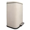 QUVIO Prullenbak 13 L - Rechthoekig afgerond - Metaal - Beige
