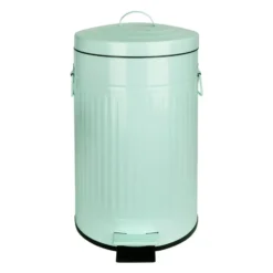 QUVIO Prullenbak retro - 12 L - Metaal - Groen