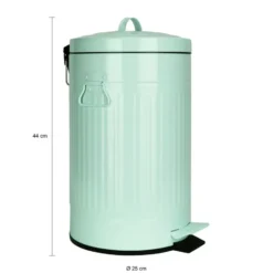 QUVIO Prullenbak retro - 12 L - Metaal - Groen