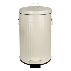 QUVIO Prullenbak retro - 12 L - Metaal - Beige