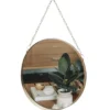 QUVIO Spiegel rond met ketting - Goud