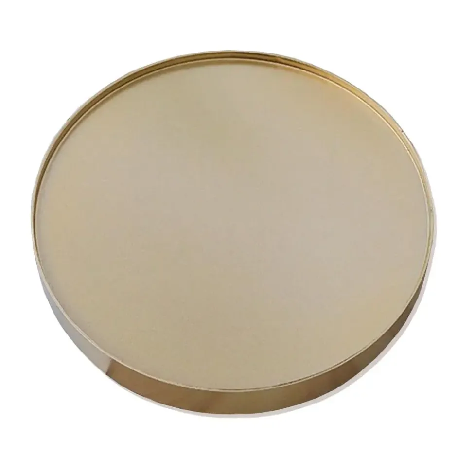 QUVIO Spiegel rond met ketting - Goud