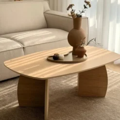QUVIO Tray - Organisch - Hout - 45x24 cm - Bruin