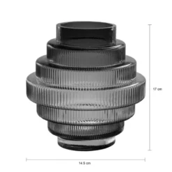 QUVIO Vaas – Glas – Grijs – Maat S