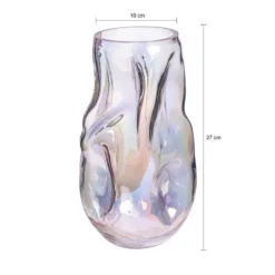 QUVIO Vaas ingedeukt – Maat L – Glas - Parelmoer