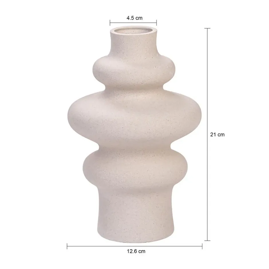 QUVIO Vaas - Keramisch - 21 cm - Beige