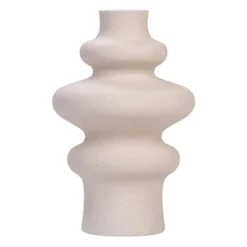 QUVIO Vaas - Keramisch - 21 cm - Beige