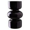 QUVIO Zandloper vaas - Glas - ø9x18 cm - Zwart