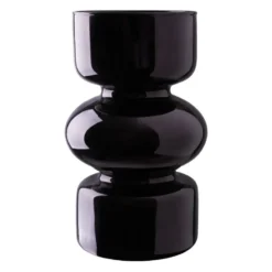 QUVIO Zandloper vaas - Glas - ø9x18 cm - Zwart