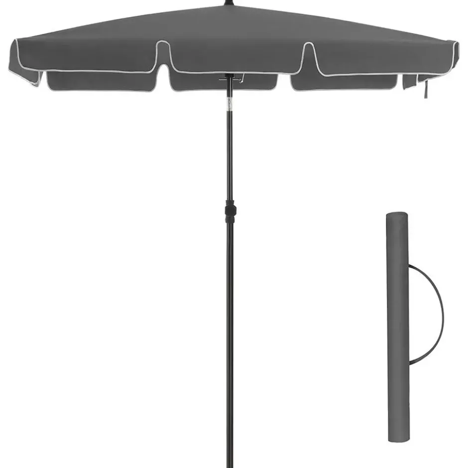 Rechthoekige Parasol - Kantelbaar- Bescherming - 200 x 125 cm - Grijs