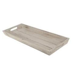Rechthoekig houten dienblad/kaarsenbord - bruin - 48 x 20 cm