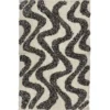 Rechthoekig katoenen tapijt met beige en zwarte motieven 60 x 90 cm