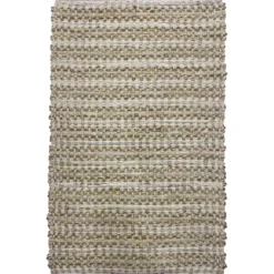 Rechthoekig katoenen tapijt met bruine en ecru motieven 90 x 60 cm