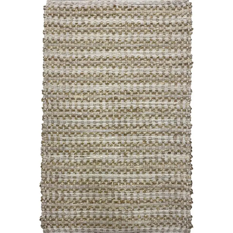 Rechthoekig katoenen tapijt met bruine en ecru motieven 90 x 60 cm