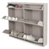 Redin Design Pippen industrieel schoenenkast 6 lade Taupe metaal 98x15x86