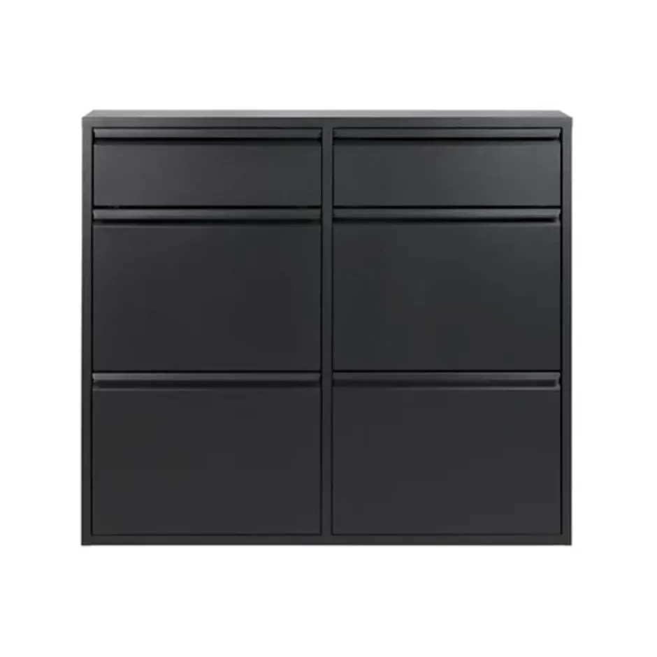Redin Design Pippen industrieel schoenenkast 6 lade zwart - 15x98x86 cm