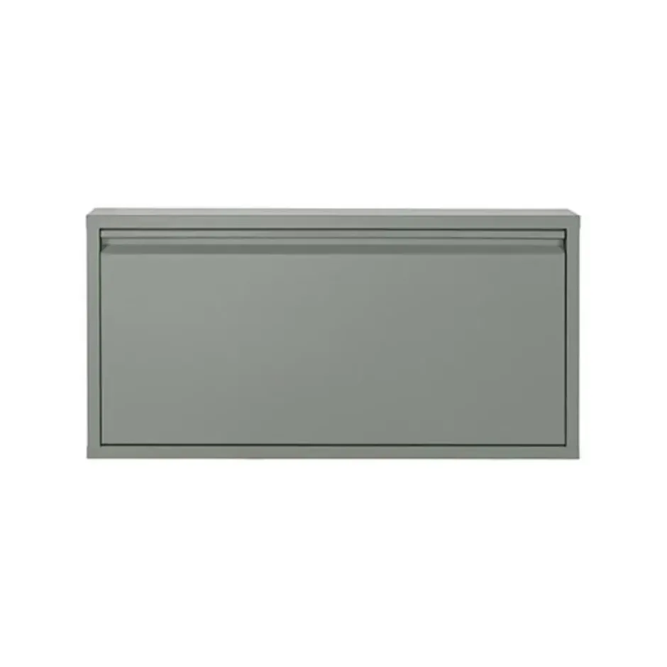 Redin Design Schoenenkast Pippen industrieel 1 lade groen metaal 75x12.5x37.5cm