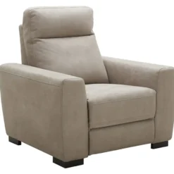 Relaxfauteuil James - lederlook - zilvergrijs