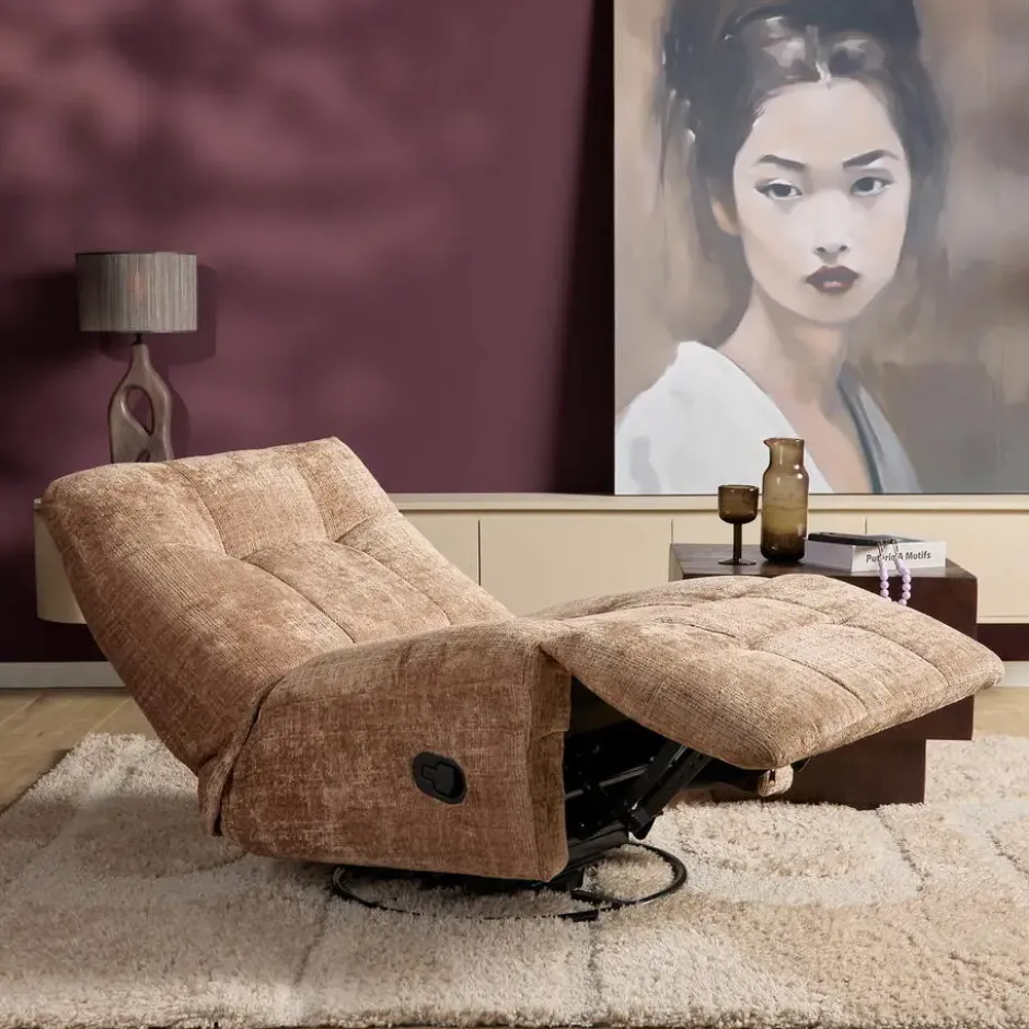 Relaxfauteuil Lichtbruin - Draaibaar - 97x78x90cm - Chill