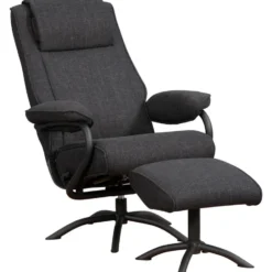 Relaxfauteuil Vincent incl. hocker - Stof Bjorn - antraciet
