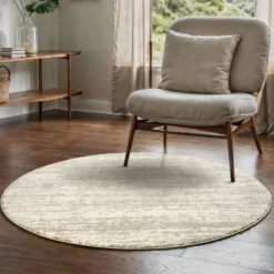 Relax Oslo Rond Vloerkleed Laagpolig Creme - 240 CM Ø