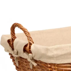 Rieten opberg mand - gevlochten riet - bruin - 52 x 35 x 30 cm