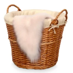 Rieten opberg mand - gevlochten riet - bruin - 51 x 45 x 28 cm