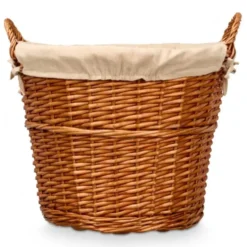 Rieten opberg mand - gevlochten riet - bruin - 51 x 45 x 28 cm