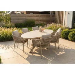 Romeo rope dining tuinstoel - Latte
