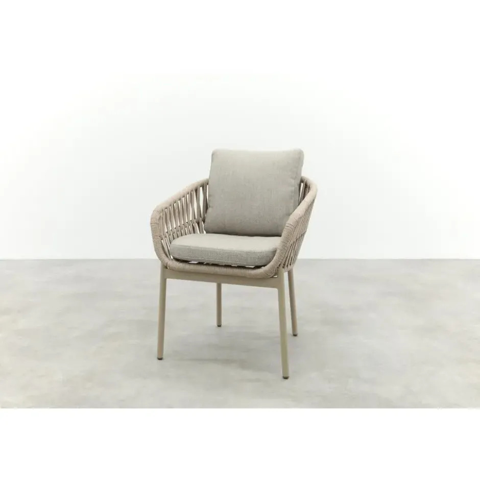 Romeo rope dining tuinstoel - Latte