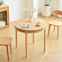 Ronde eettafel voor 4 personen in dennenhout
