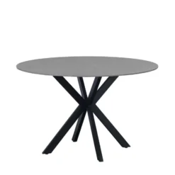 Ronde eettafel Yuna Ø120 cm marmerlook grijs - Stoneware - Grijs