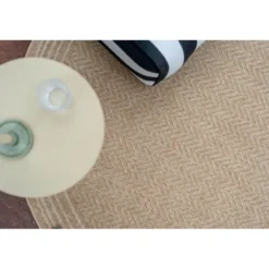 Rond Jute buitenkleed Naturel Visgraat Border 200 Ø - (L) - Interieur05