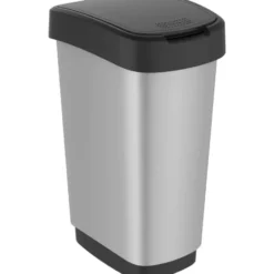 Rotho Afvalbak Twist 39 x 29 x 67 cm 50 l Polypropyleen Zilver