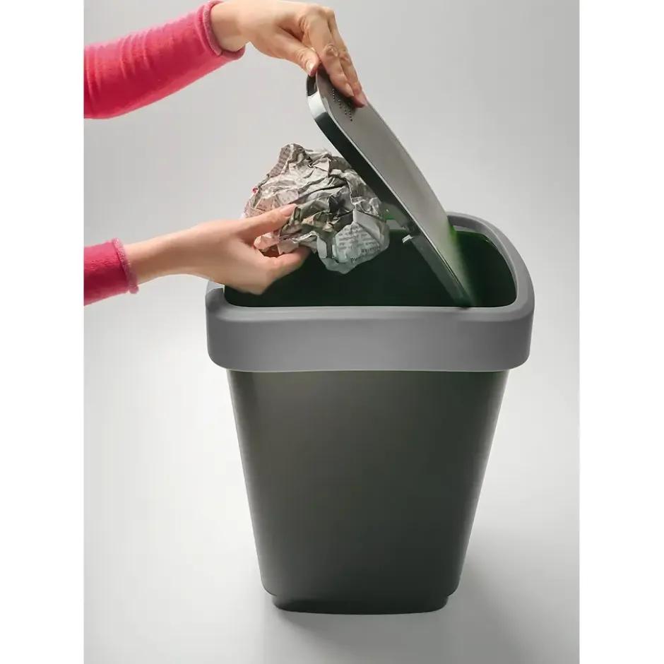 Rotho Afvalbak Twist 33 x 25 x 48 cm 25 l Polypropyleen Zilver