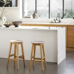Rowico Home Austin Houten Barkruk voor Kookeiland - 65 cm - Naturel