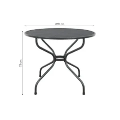 Royal Garden strekmetaal ronde bistrotafel Ø90 cm. - Antraciet